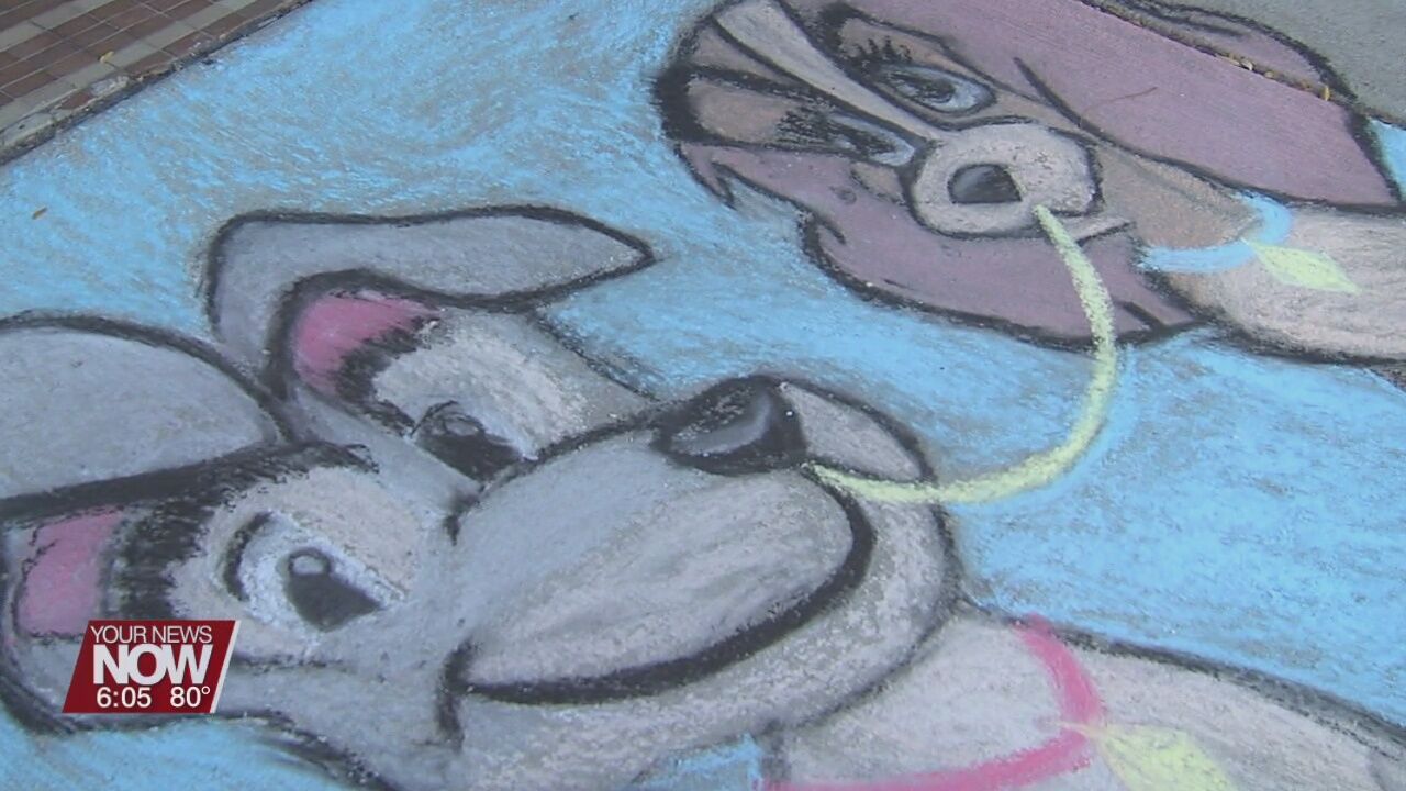 The "Chalk Walk" brings art to downtown Lima sidewalks